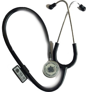 MSI Original Microtone Black Stethoscope with Blue and Green tube with Ear Piece and Diaphragm Acoustic Stethoscope(Black)