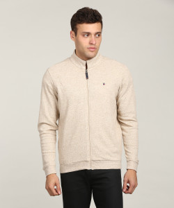 LP Louis Philippe Full Sleeve Self Design Men's Sweatshirt