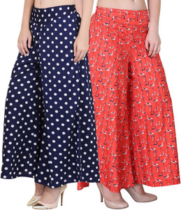 Phashion Town Flared Women Dark Blue, Orange Trousers