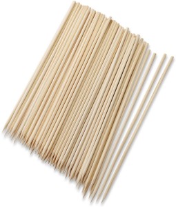 AANIJ Skewers Disposable Bamboo Roast Fork Set (8 Inch, Pack of 100) Disposable Bamboo Roast Fork Set