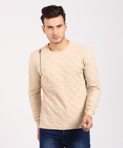 Status Quo Full Sleeve Self Design Men's Sweatshirt
