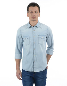 Pepe Jeans Men Solid Casual Light Blue Shirt Flipkart