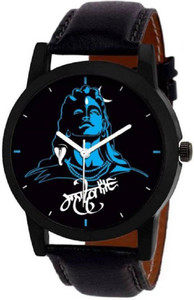 Tarido TD_MAHADEV001 MAHADEV Black dial Black Genuine Leather Strap Analog Wrist Watch - For Men