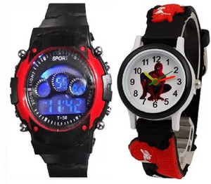 Blutech Good Gift Combo For Kids Redsports 7 Light And Black Spiderman Watch For Boys Girls Best Price In India Blutech Good Gift Combo For Kids Redsports 7 Light And Black