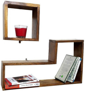MartCrown Office decor rack shelf Wooden Wall Shelf
