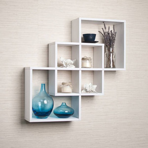 MartCrown Hotel iron decor rack shelf Wooden Wall Shelf