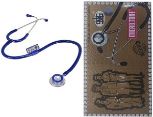 MSI Original Microtone Blue Stethoscope with Pink and Grey tube with Ear Piece and Diaphragm Acoustic Stethoscope(Blue)