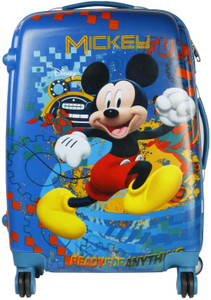 Disney Mickey Mouse Fun 22 Inch Printed Hard Sided Polycarbonate 4 Wheels Children's Luggage/Trolley Bag Expandable Cabin Luggage - 22 inch
