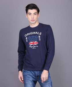 Pepe Jeans Full Sleeve Applique Men Sweatshirt