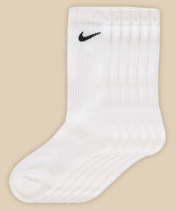 White nike mid calf socks top