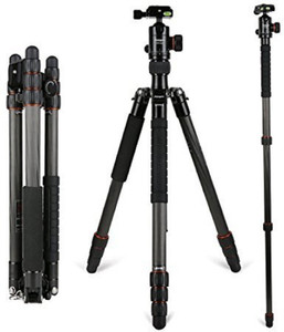 fotopro X-Go Chameleon 5ft Aluminum Professional Tripod Stand with FPH-52Q Ball Head for DSLR Camera Payload 8kg (Black) Tripod Kit
