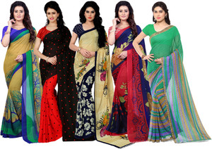 Buy Anand Sarees Floral Print Daily Wear Georgette Multicolor