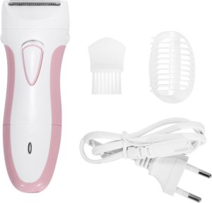 tradon rechargeable ladies women cordless electric bikini hair removal head shaver  runtime: 60 min trimmer for women(pink)