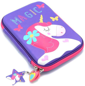 ShopNGift Premium Stylish Unicorn Print Large Capacity Hardtop EVA Pencil Case Organizer School Kids Girls Women Pen Holder Pouch Multipurpose Pouch Multicolour Price in India Flipkart