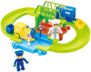 Webby Batterty operated Block Train Track set 15 pcs