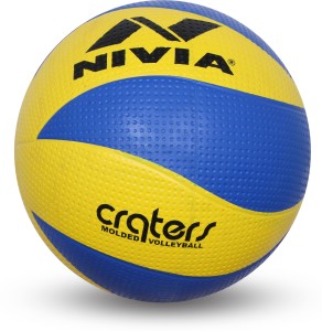 nivia craters volleyball - size: 4(pack of 1, blue, yellow)