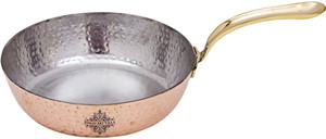 IndianArtVilla Steel with Copper Plated Serving Sauce Pan, Diameter -16.25 Sauce Pan 5 cm diameter