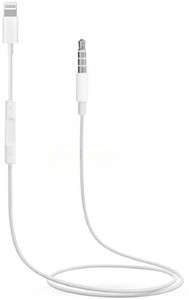 Premsons Lightning to 3.5 mm Male AUX Stereo Audio Cable Support i O S 11/10.3 & iPhone X / 8 / 7 / 7 Plus Adapter for Car Home Stereo with Volume Control - White Stereo Audio Cable