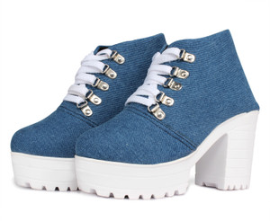 High heel denim shoes hotsell