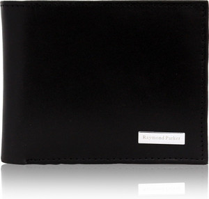 Raymond Parker Men Black Genuine Leather Wallet BLACK Price in