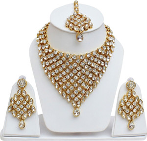 White stone hot sale necklace set flipkart