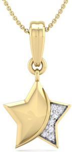 Perrian Fine Natural Round Brilliant Diamond Prong Set Star Pendant In | G-H Color, SI Clarity 18kt Yellow Gold Pendant