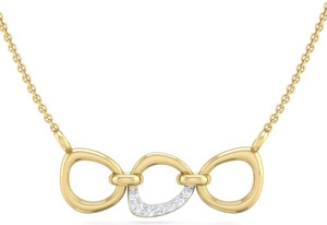 Perrian Prong Set Natural Round Diamond Studded Pendant For Women In | G-H Color, SI Clarity 18kt Yellow Gold Pendant