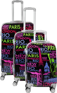 Maison & Cuisine 100% Polycarbonate,360 Â Rotating Wheels Beautiful Printed Pattern Suitcases & Trolley Bag Luggage Bag Size-20