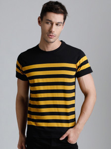 Dillinger Broad Stripes Men Round Neck Black T-Shirt