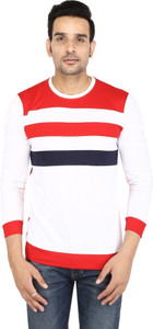 Cool N Comfort Broad Stripes Men Round Neck White T-Shirt