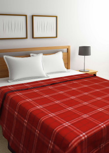 Raymond Home Checkered Double Woollen Blanket for Heavy Winter