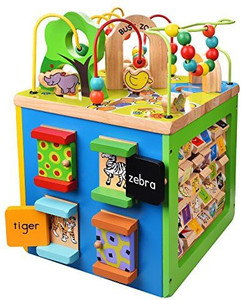 FUN LITTLE TOYS Wooden Bead Maze Toddlers Learning Multi