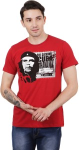 New: Blu Caribe Che Guevara Unisex Cotton T-Shirt, Red/Black, Size XL