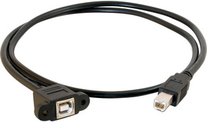 TechGear USB 2.0 B Female Socket Printer Panel Mount to Right angle USB 2.0 Type-B Male Adapter Cable for Printer, Scanner,CNC Machine Tools USB Cable