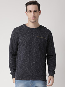 Club York Full Sleeve Self Design Men's Reversible Sweatshirt