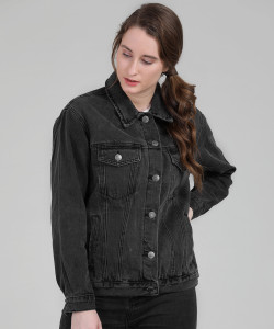 FOREVER 21 Full Sleeve Solid Women Denim Jacket Buy BLACK