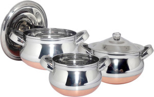 bartan hub copper handi set of 3 Cookware Set