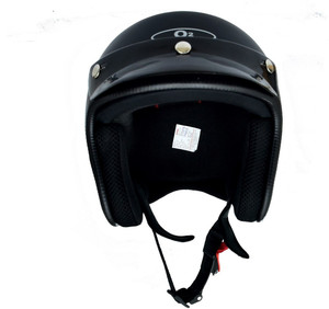 O2 Star Matte Black Open Face Helmet With Hole For Locking Device