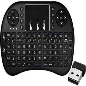 techobucks Mini Wireless Keyboard with Touchpad Mouse, LED Backlit, Rechargable MK01 Bluetooth Multi-device Keyboard(Black)