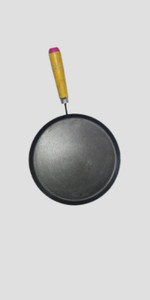 Aboo Metals 10 Inch Iron Dosa Tawa With Wooden Handle Tawa 25 cm diameter