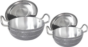 bartan hub kadhai set with lid (2500ml,1000ml) Cookware Set