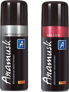 ARAMUSK Intense and Musk Deodorant Body Spray for Men 150ML Each Pack of 2 Deodorant Spray For Men Women Price in India Buy ARAMUSK Intense