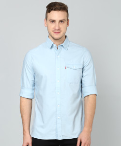 Levi's Men's Solid Casual Light Blue Shirt
