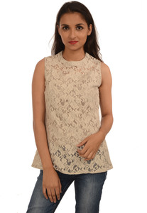Harbinger Designs Formal Sleeveless Lace Women's White Top