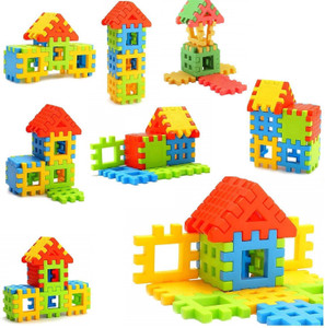 B I S W A S Happy Home House Building Block Toys for Kids (Multicolour) | Best Quality