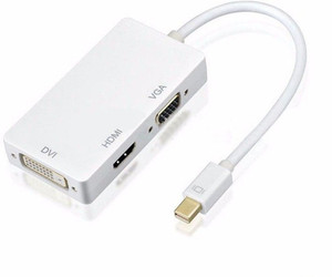 TechGear TV-out Cable 3 in 1 Thunderbolt Mini DisplayPort to HDMI VGA DVI Cable