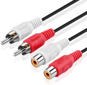 TechGear  TV-out Cable 2 RCA Male to Female Dual Red/White Connector Jack Plug Extend Video Audio 2 Channel Stereo