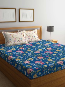 PORTICO NEW YORK 144 TC Cotton Double Printed Flat Bedsheet