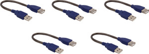 ANDTRONICS USB Type A to Type A Extension Cable Cord 20 cms | 0.2M - 5 Pack Micro USB Cable