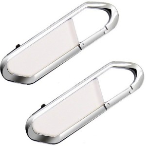 KBR PRODUCT 1+1 combo innovative design carabiner hook high speed USB 2.0 data storage device 32 GB Pen Drive(White)